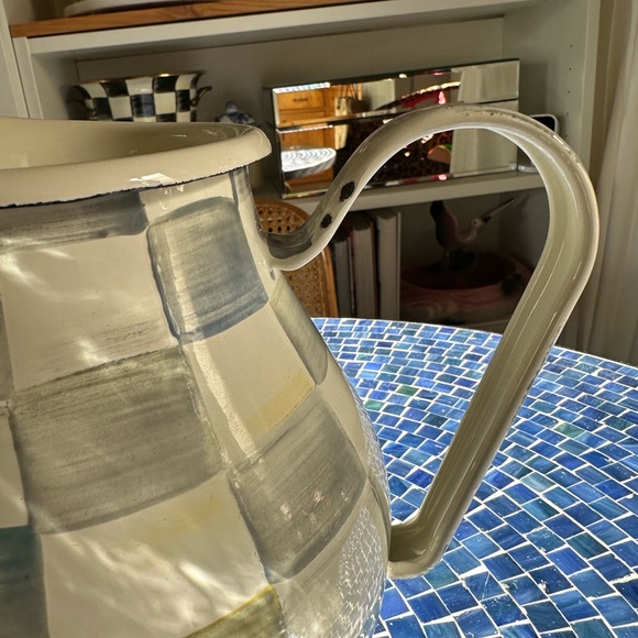 Mackenzie Childs Sterling Check Enamel Pitcher - Picture 4 of 7